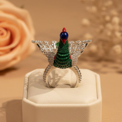 Panna Green Peacock Ring