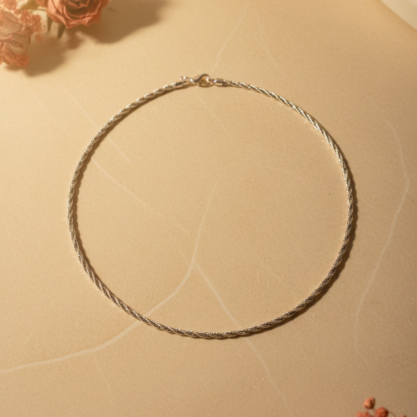 Chamak Twisted Silver Chain