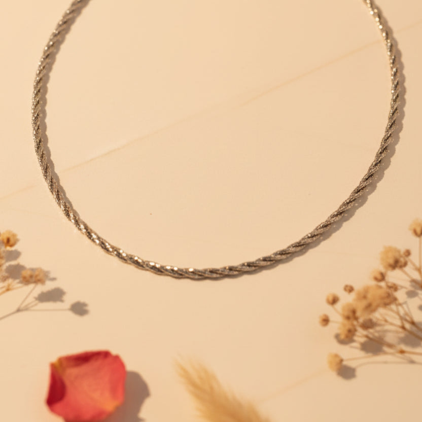 Chamak Twisted Silver Chain