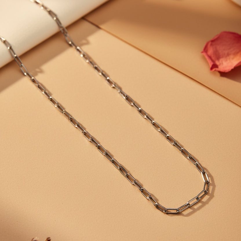 Rekha Silver Paperclip Chain