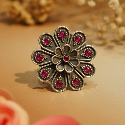 Gulabi Lotus Statement Ring
