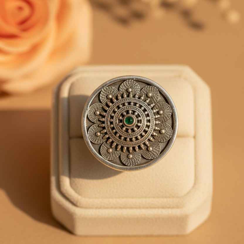 Harita Silver Mandala Ring
