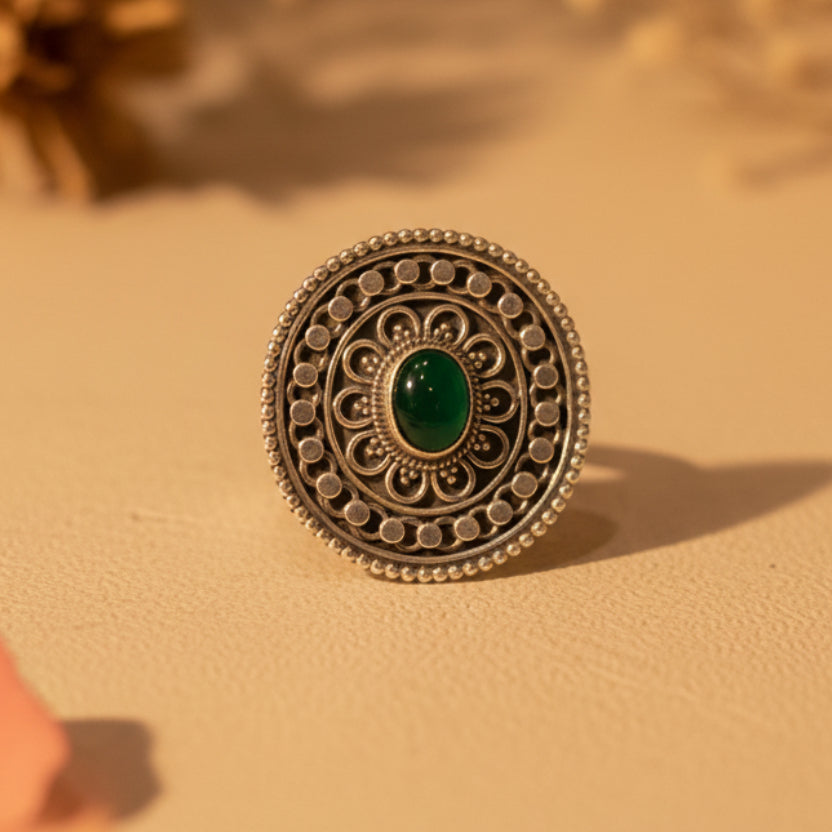 Avani Oval Mandala Ring