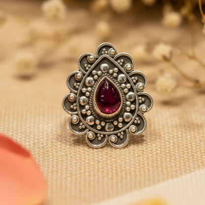 Boond Red Teardrop Ring