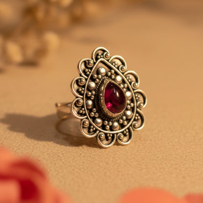 Boond Red Teardrop Ring