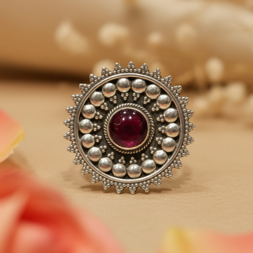 Sitara Red Starburst Ring