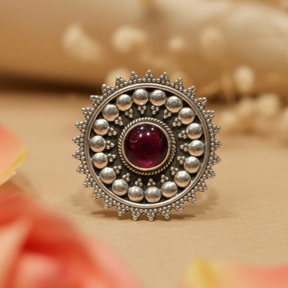 Sitara Red Starburst Ring
