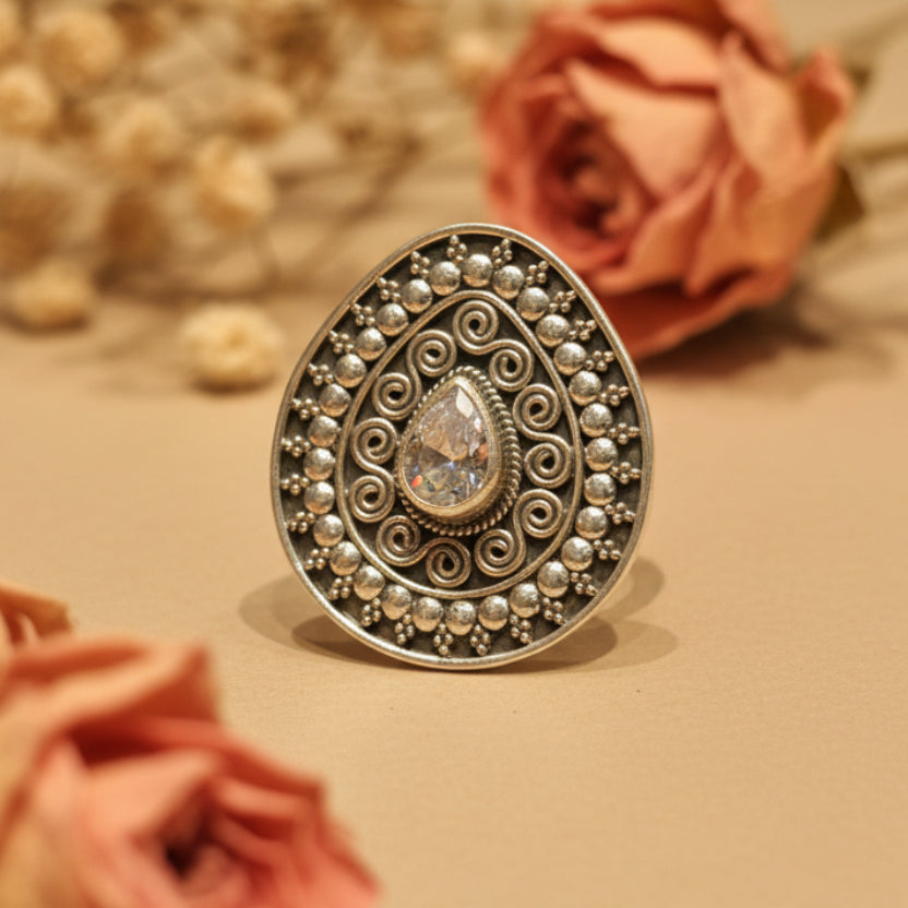 Osh Clear Teardrop Ring