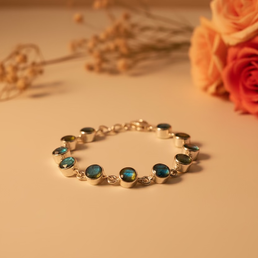 Maya Labradorite Bezel Link Bracelet