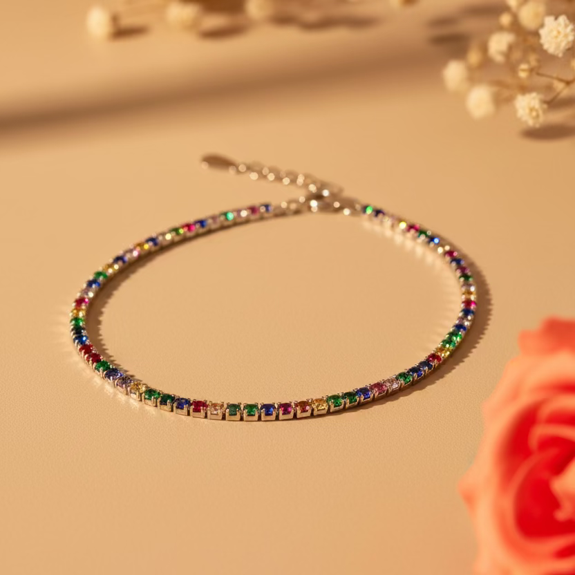 Rangoli Multicolor Tennis Bracelet