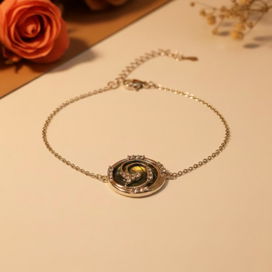 Nyra Black Abalone Swirl Bracelet