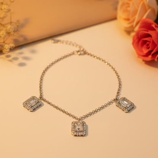 Heera Emerald-Cut Halo Bracelet