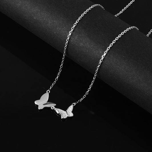 Twin Butterfly Charm Necklace