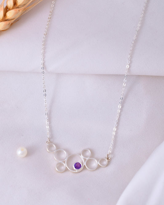 Amethyst Halo Pendant