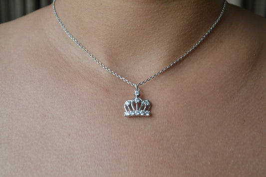 925 Silver Crown Pendant Necklace