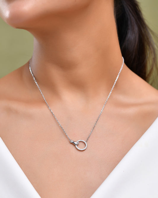 Sterling Silver Hand-Held Circle Pendant Necklace