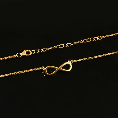 Gold-Plated Infinity Pendant Necklace – Minimalist Daily Wear Jewelry
