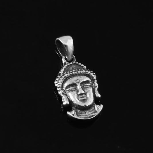 Buddha Head Sterling Silver Pendant