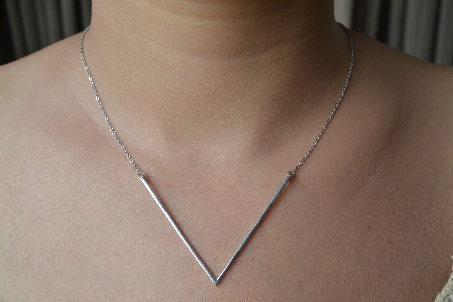 Geometric V Bar Necklace