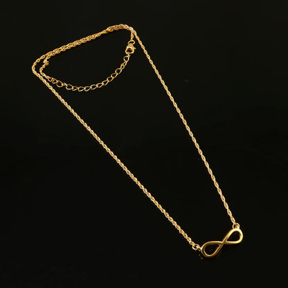 Gold-Plated Infinity Pendant Necklace – Minimalist Daily Wear Jewelry