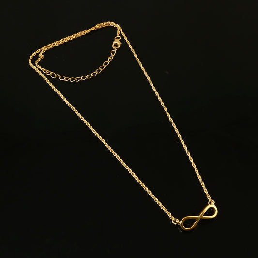 Gold-Plated Infinity Pendant Necklace – Minimalist Daily Wear Jewelry