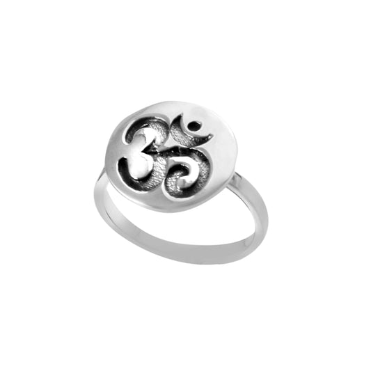 Om Symbol Sterling Silver Ring