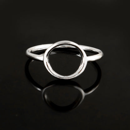 Minimalist Open Circle Sterling Silver Ring