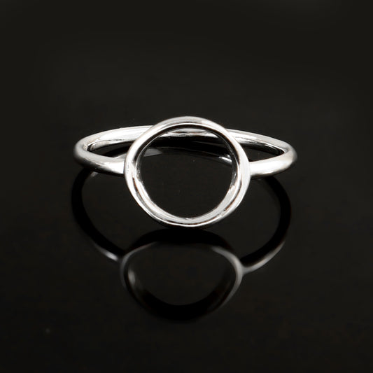 Minimalist Open Circle Sterling Silver Ring