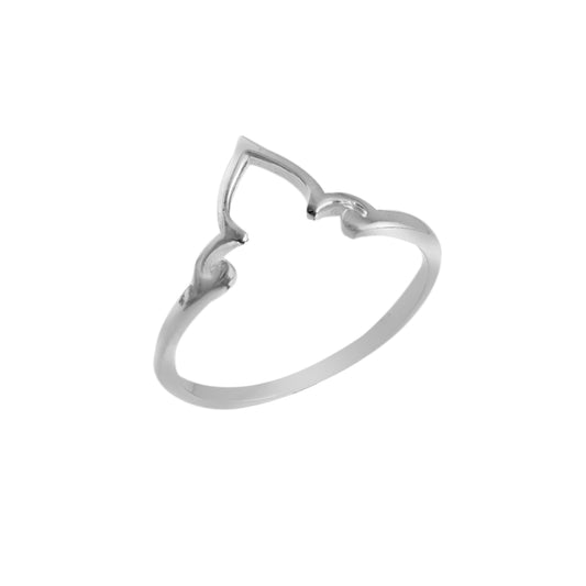 Minimalist Silver Lotus Petal Ring