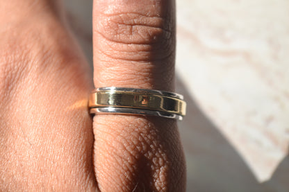 Men's Dual-Tone Silver & Gold Band Ring