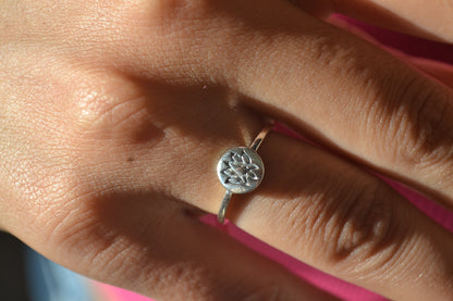 925 Silver Lotus Symbol Ring
