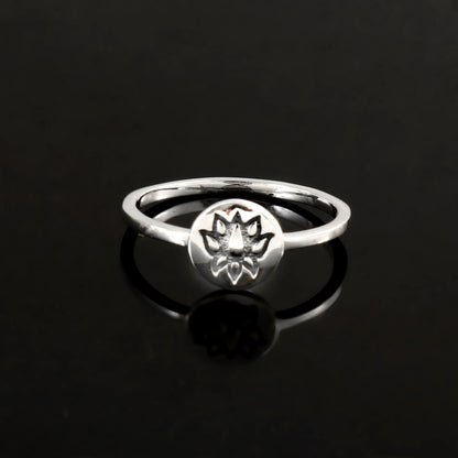 925 Silver Lotus Symbol Ring