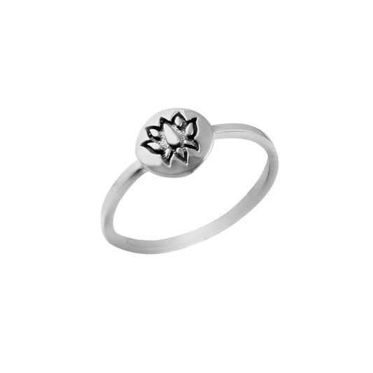 925 Silver Lotus Symbol Ring