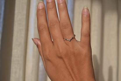 Minimalist V-Shape Sterling Silver Ring