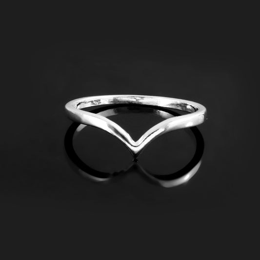 Minimalist V-Shape Sterling Silver Ring