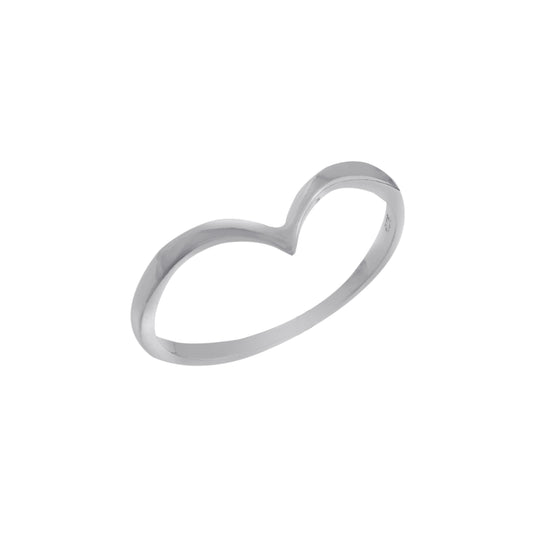 Minimalist V-Shape Sterling Silver Ring