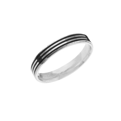 Minimalist Triple-Groove 925 Silver Band Ring