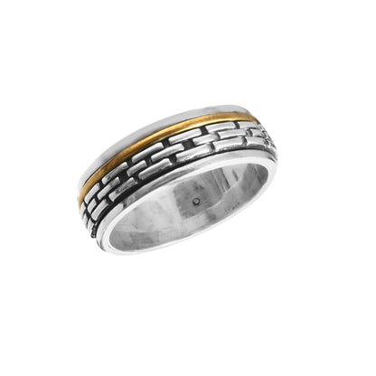 Bold Hammer Band Textured Silver Ring