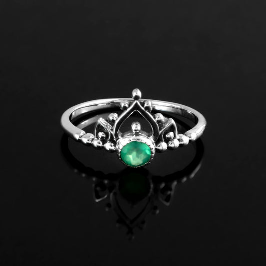 Emerald Lotus Crown Ring