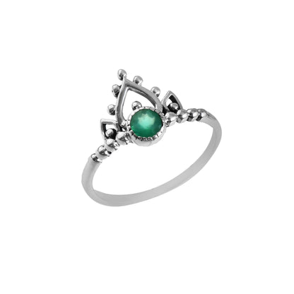 Emerald Lotus Crown Ring