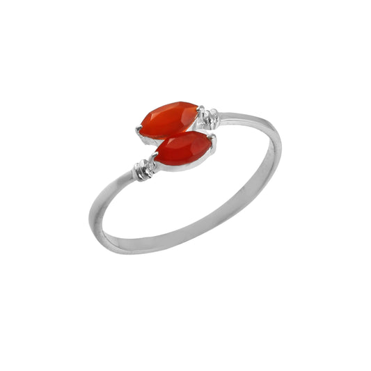 Dual Flame Carnelian Ring