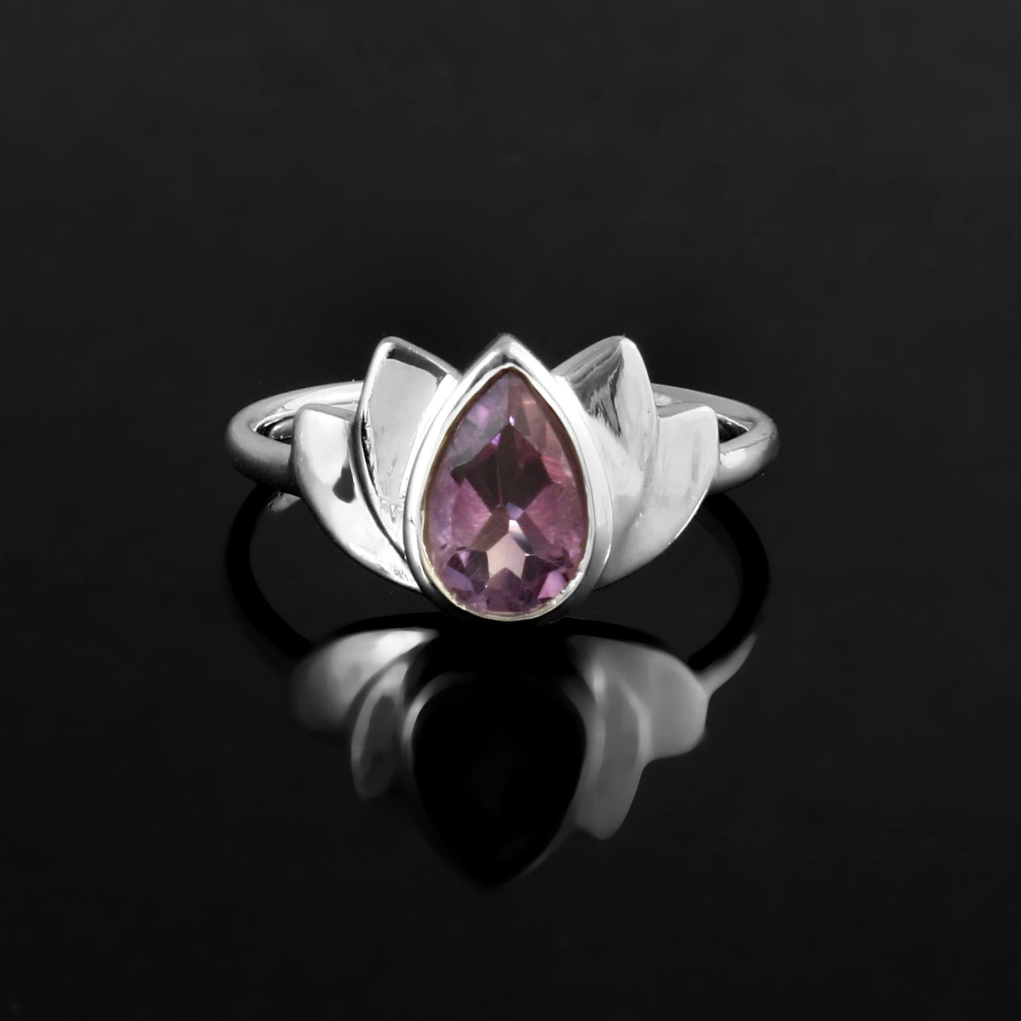 Lotus Bloom Amethyst Ring