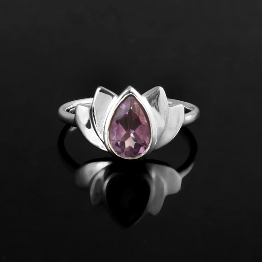 Lotus Bloom Amethyst Ring