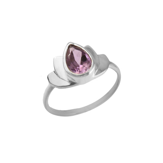 Lotus Bloom Amethyst Ring