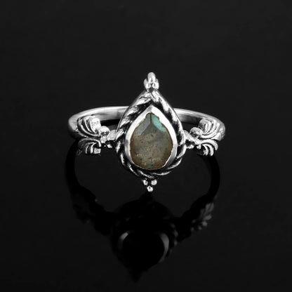 Mystic Oval Labradorite Ring