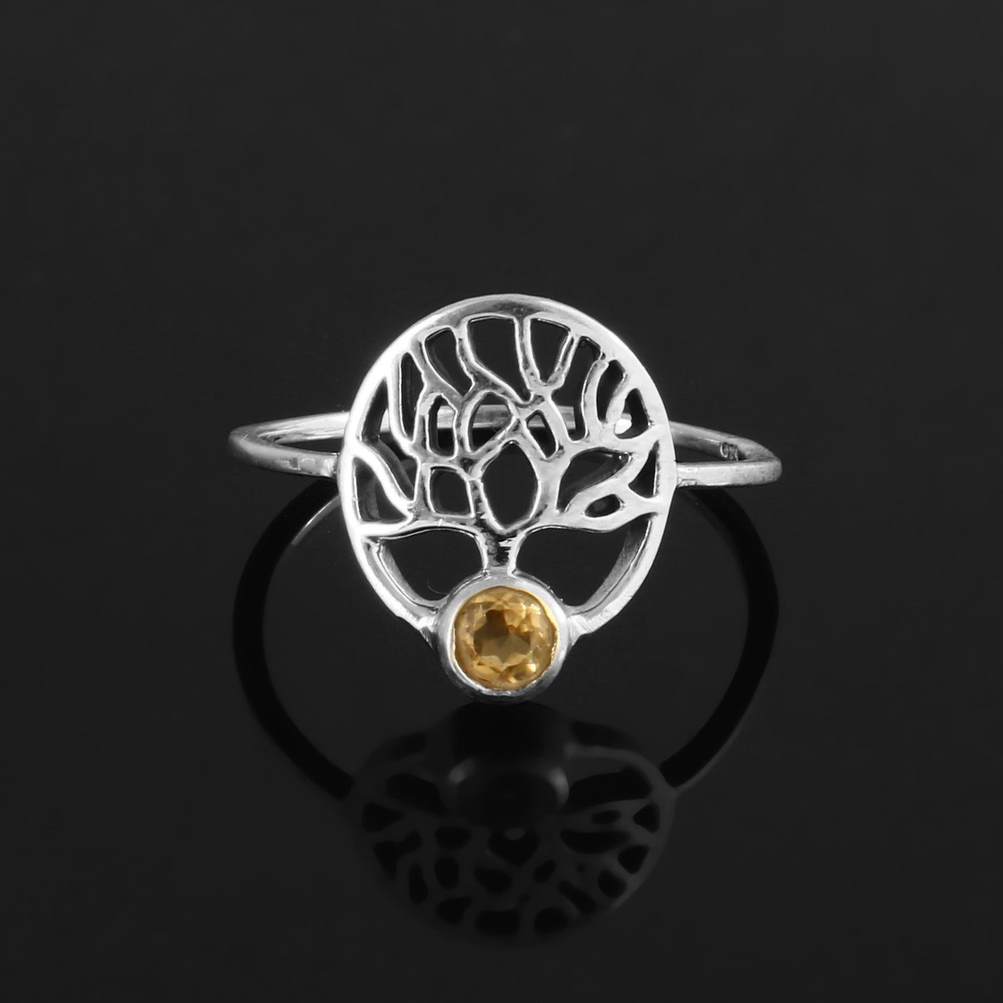 Tree of Life Citrine Ring