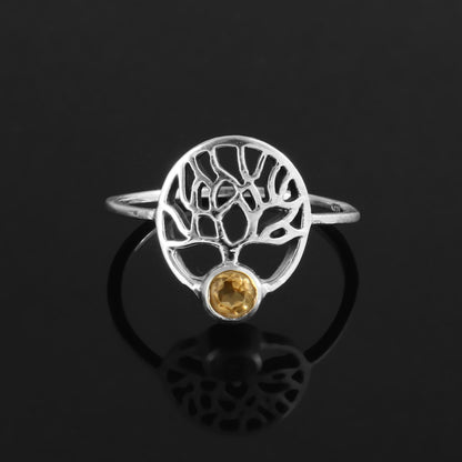 Tree of Life Citrine Ring