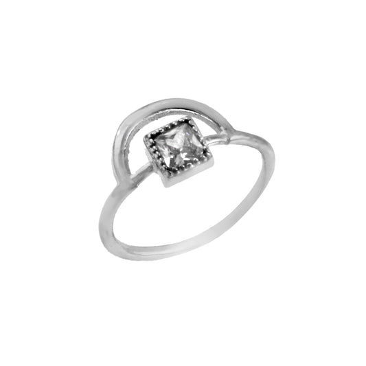 Minimalist Crystal Geometric Ring