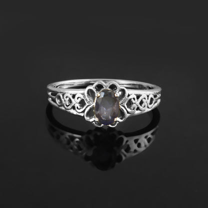Vintage Floral Iolite Ring