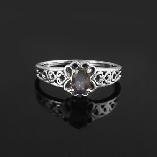 Vintage Floral Iolite Ring
